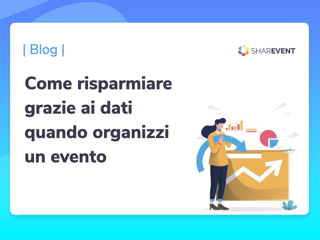 Una donna cartoon sta guardando dei grafici
