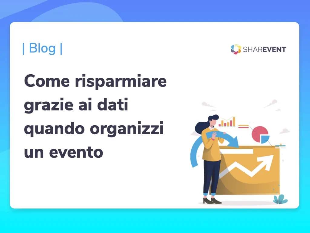 Una donna cartoon sta guardando dei grafici