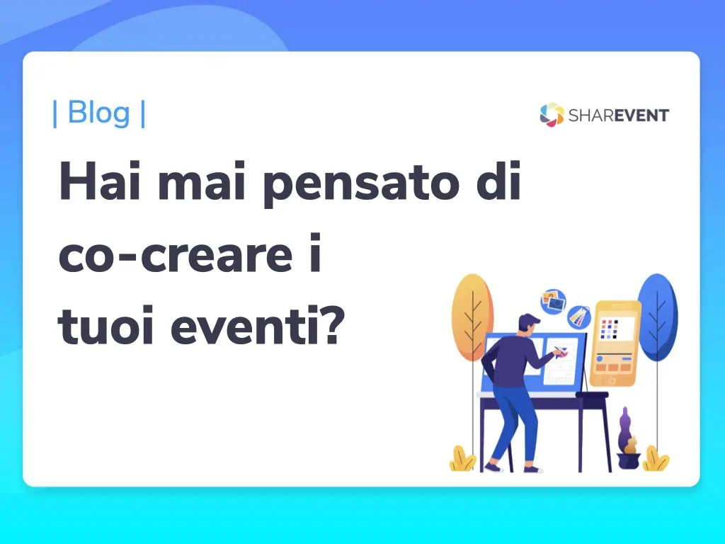 Persona che crea un evento e sta pensando se coinvolgere i partecipanti nel processo.
