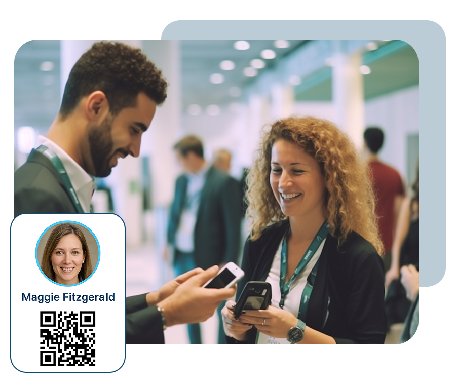 Partecipanti a un evento usano l'app SharEvent con QR code