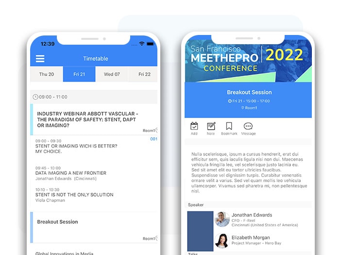 App evento SharEvent con programma e agenda aggiornati in tempo reale