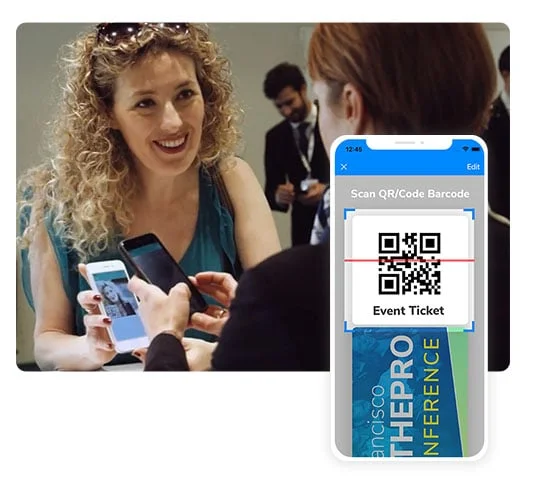 Accredito a un evento in presenza con check-in tramite QR code sull'app SharEvent