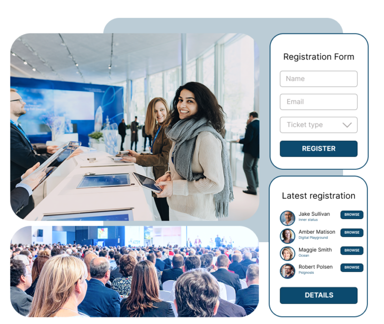Evento aziendale con accredito dei partecipanti e form di registrazione SharEvent