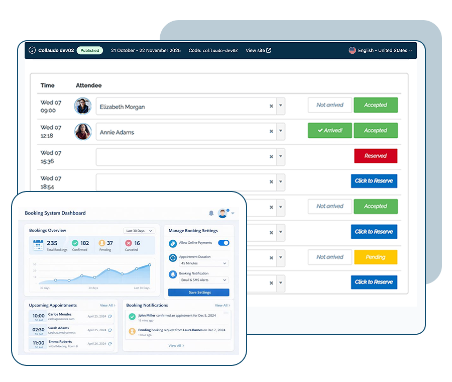 Prenotazioni e agende personalizzate di un evento su SharEvent