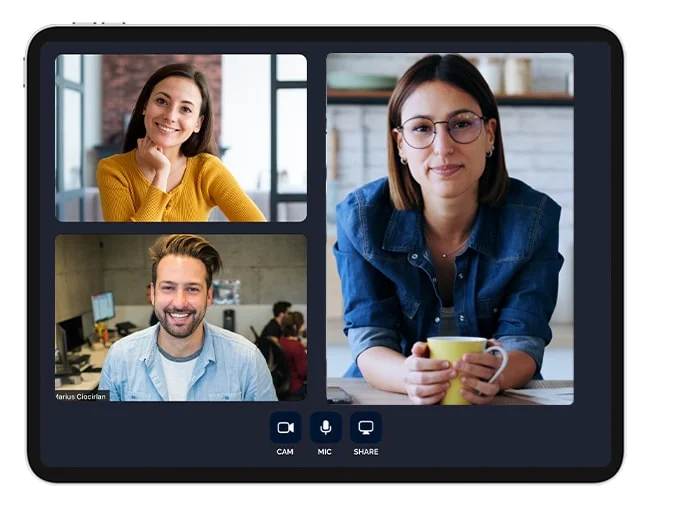 Videoconferenza con più partecipanti per sessioni parallele in live streaming su SharEvent