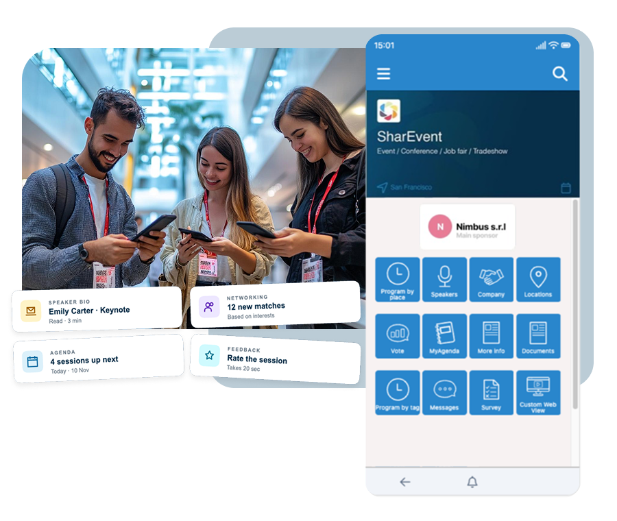 App evento SharEvent per accessi rapidi e verifica delle presenze