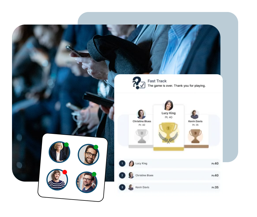 Quiz interattivo di SharEvent con classifica live durante un evento